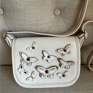 Coach Cream Crossbody Bag with Butterfly Details